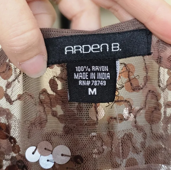 Arden B Y2K Brown Sequin Mini Dress - Picture 5 of 5